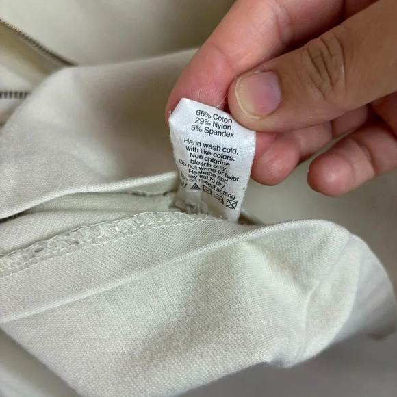 J.Crew Ponte Peplum Zipper Back Blouse Women's Size S Ivory Long Sleeve - Picture 6 of 9